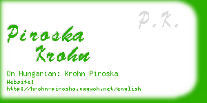 piroska krohn business card